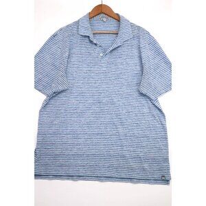 Peter Millar Mens XL Striped Polo Shirt Blue Made In Peru
